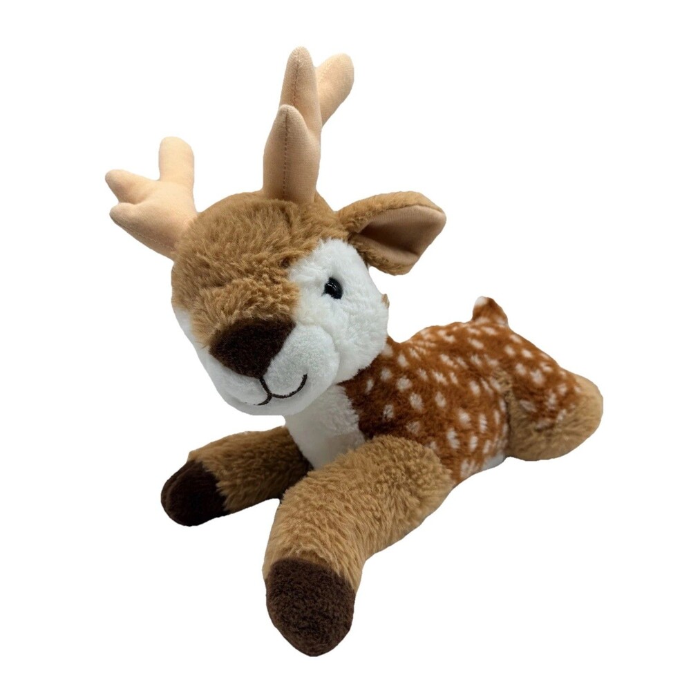 Declan The Deer Spotted Fawn Plush Laying Down Brown White Stuffed Animal 14”